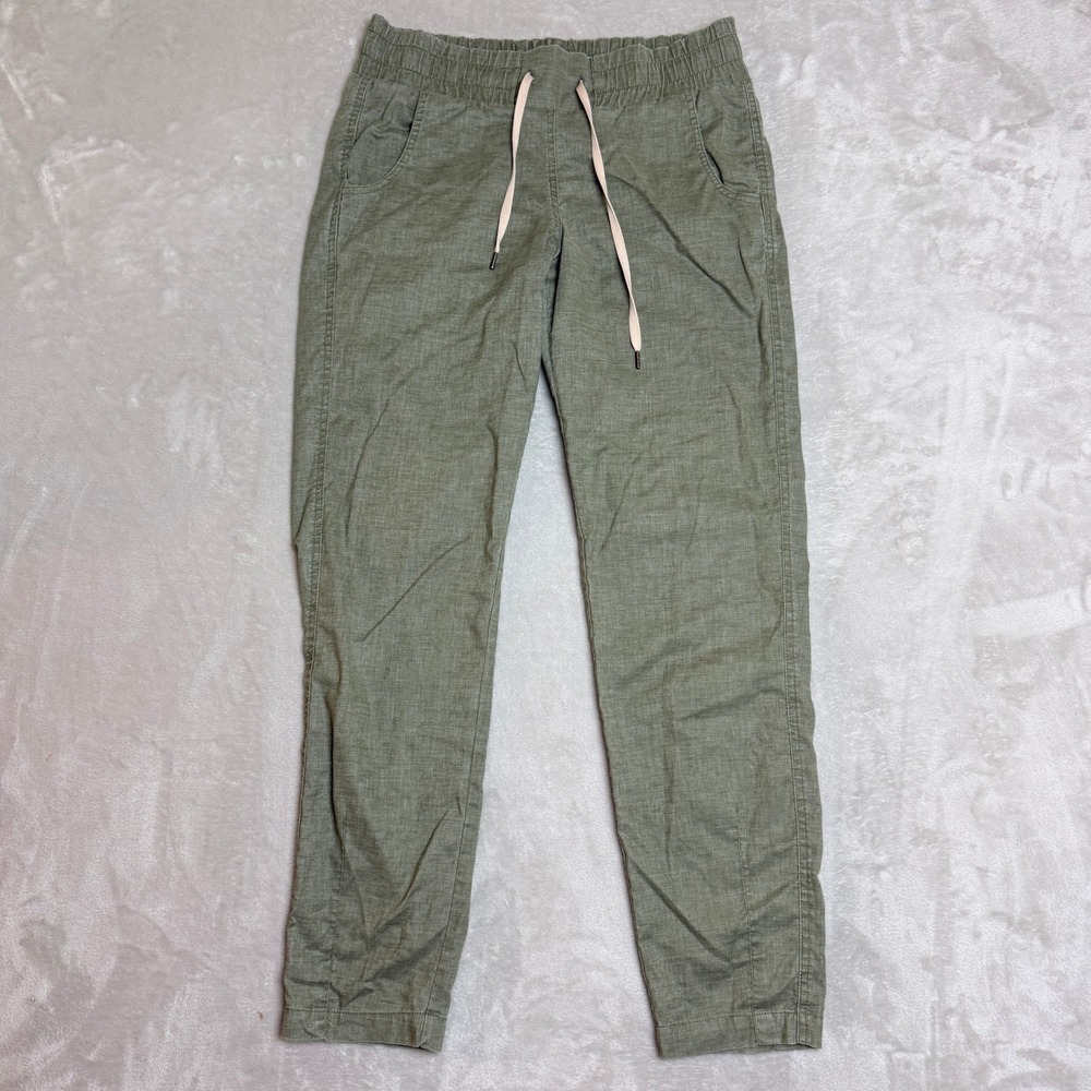 Prana Shala Joggers Pants Women Small Sage Green Hemp Blend Relaxed Travel